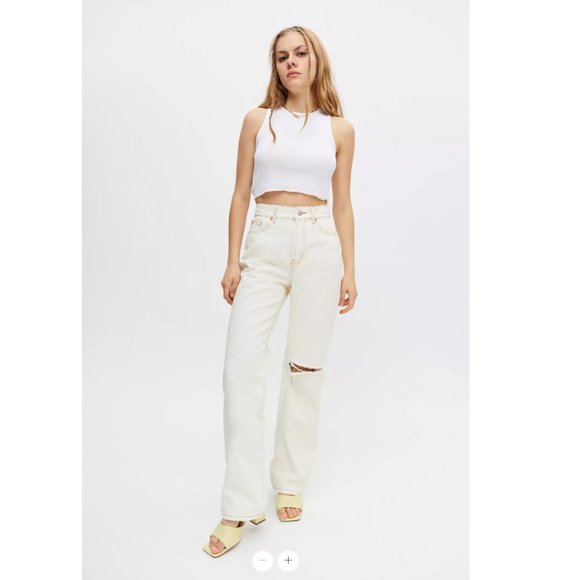 BDG Loose Straight Jean – Destroyed Ivory Denim - Urban Outfitters 33 - Picture 3 of 15